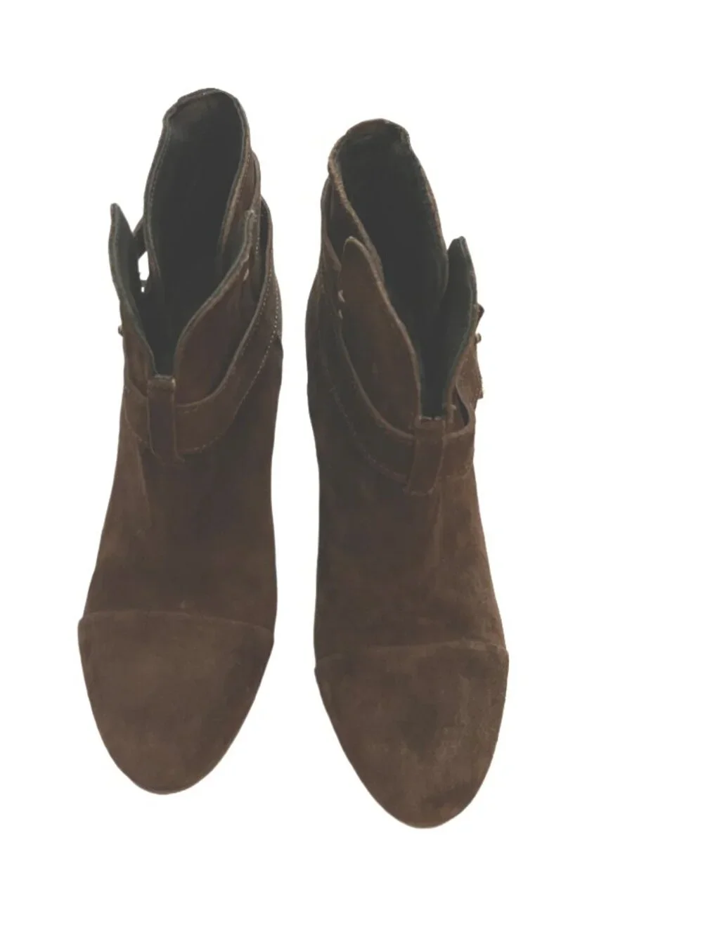 Rag & Bone Brown Suede Block Heel Wrap Strap Harrow Ankle Boots Size 8 1/2